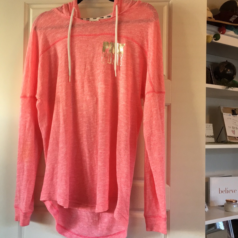 Neon pink Pink hooded open back sweater